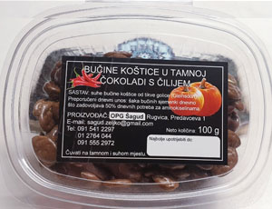 Bučine koštice u tamnoj čokoladi s čilijem 100g